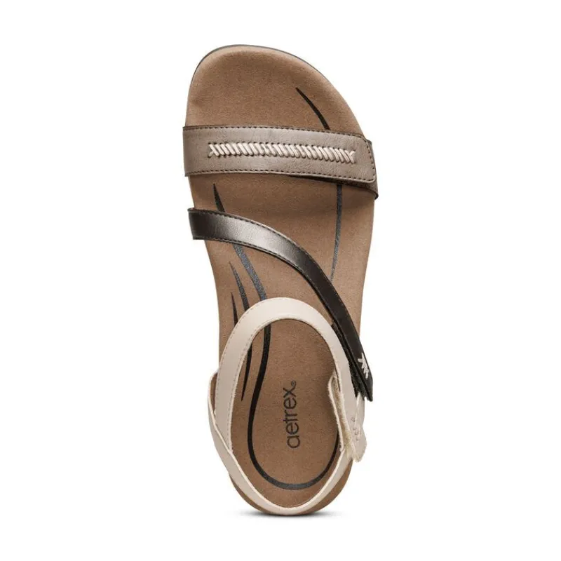 Aetrex Gabby Adjustable Quarter Strap Sandal