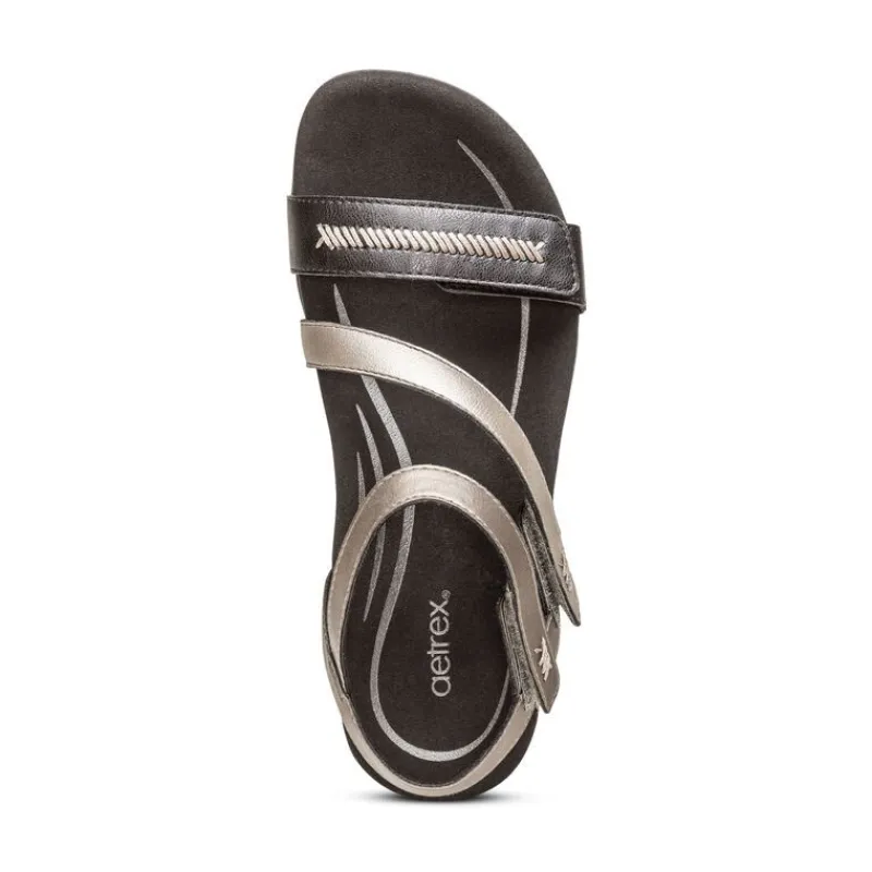 Aetrex Gabby Adjustable Quarter Strap Sandal