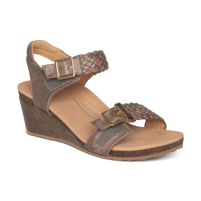 Aetrex Grace Adjustable Woven Wedge
