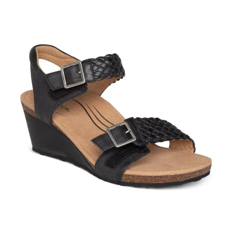 Aetrex Grace Adjustable Woven Wedge