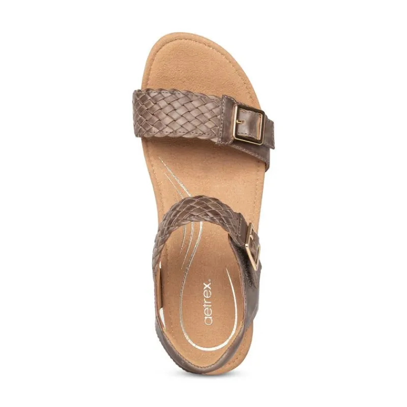Aetrex Grace Adjustable Woven Wedge