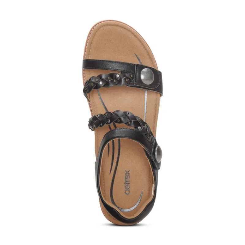 Aetrex Jenn Quarter Strap Sandal