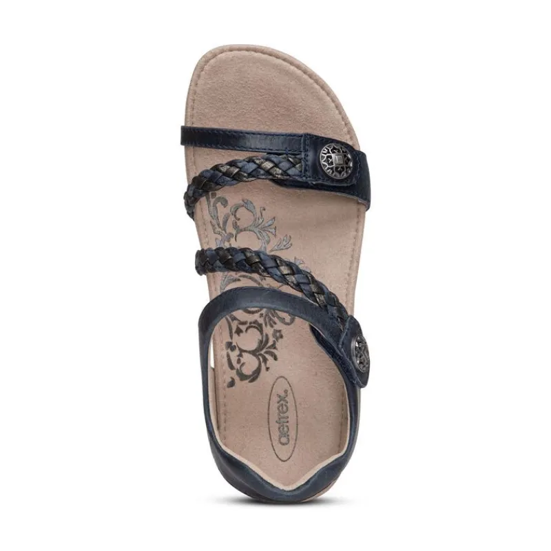 Aetrex Jillian Braided Quarter Strap Sandal