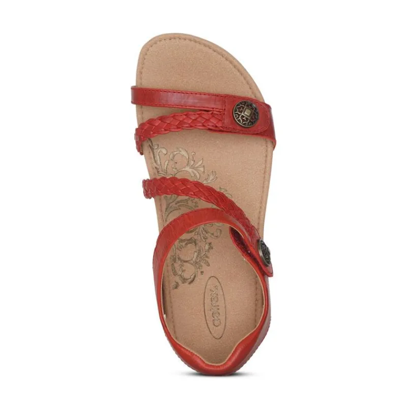 Aetrex Jillian Braided Quarter Strap Sandal
