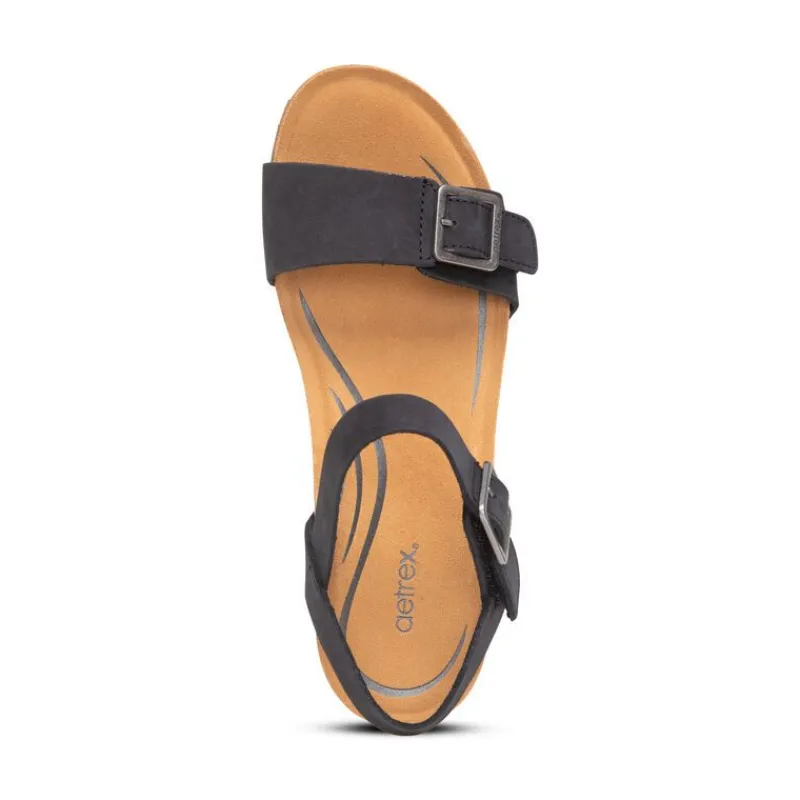 Aetrex Lexa Quarter Strap Wedge