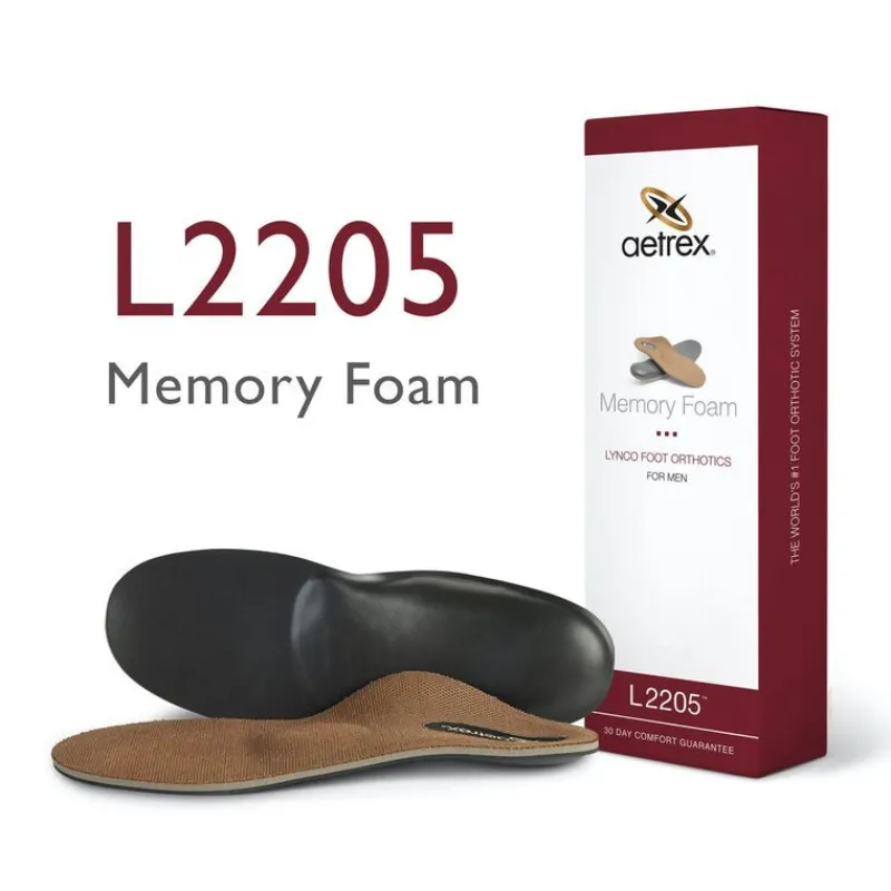 Aetrex Men'S Memory Foam Orthotics W/ Metatarsal Support