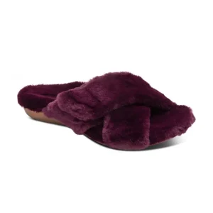 Aetrex Penelope Adjustable Faux Fur Slippers