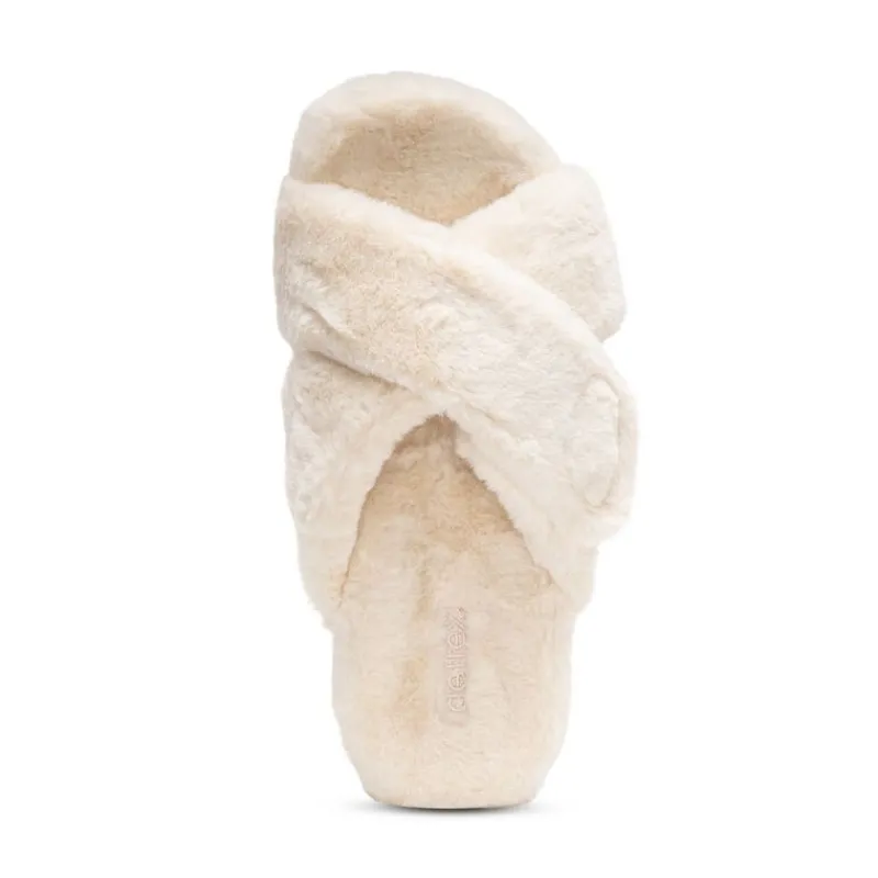 Aetrex Penelope Adjustable Faux Fur Slippers