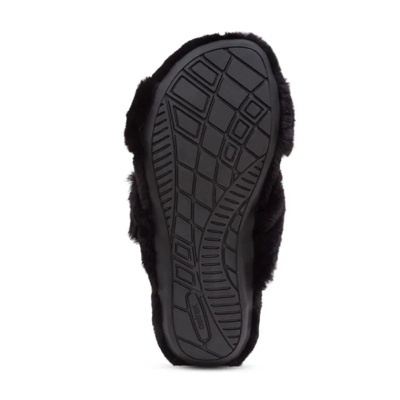 Aetrex Penelope Adjustable Faux Fur Slippers