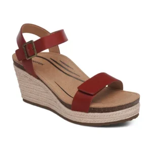 Aetrex Sydney Quarter Strap Espadrille Wedge