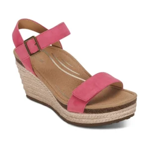 Aetrex Sydney Quarter Strap Espadrille Wedge