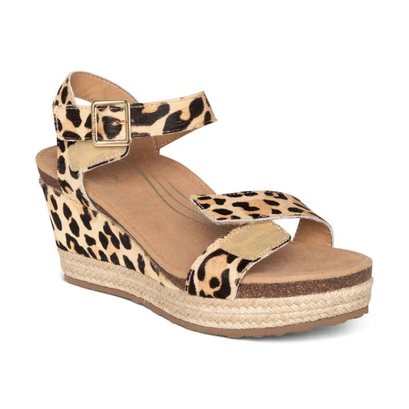 Aetrex Sydney Quarter Strap Espadrille Wedge