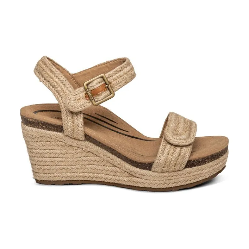 Aetrex Sydney Quarter Strap Espadrille Wedge