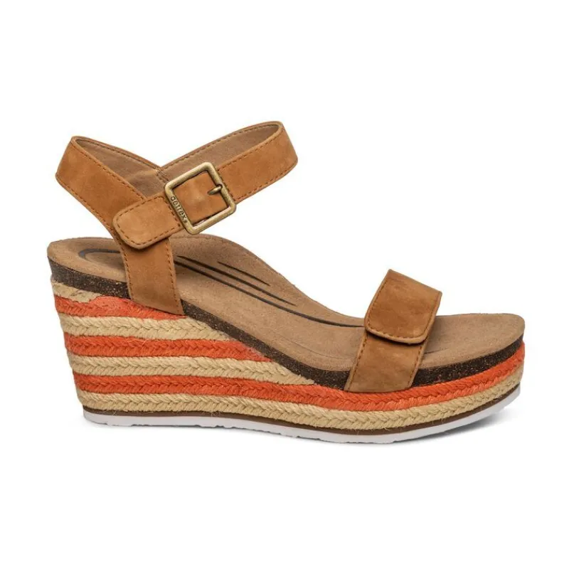 Aetrex Sydney Quarter Strap Espadrille Wedge