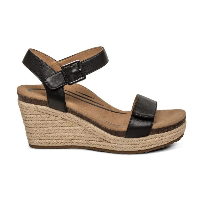 Aetrex Sydney Quarter Strap Espadrille Wedge