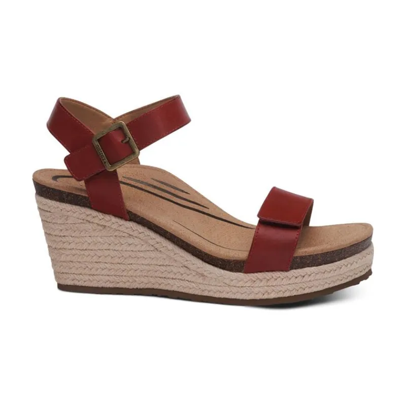 Aetrex Sydney Quarter Strap Espadrille Wedge