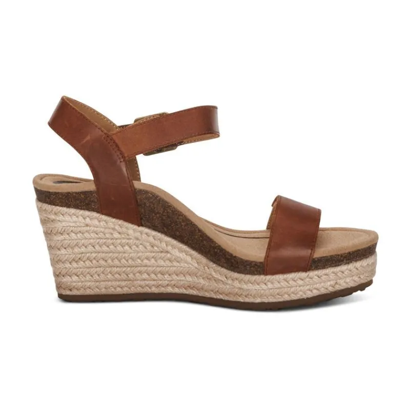 Aetrex Sydney Quarter Strap Espadrille Wedge