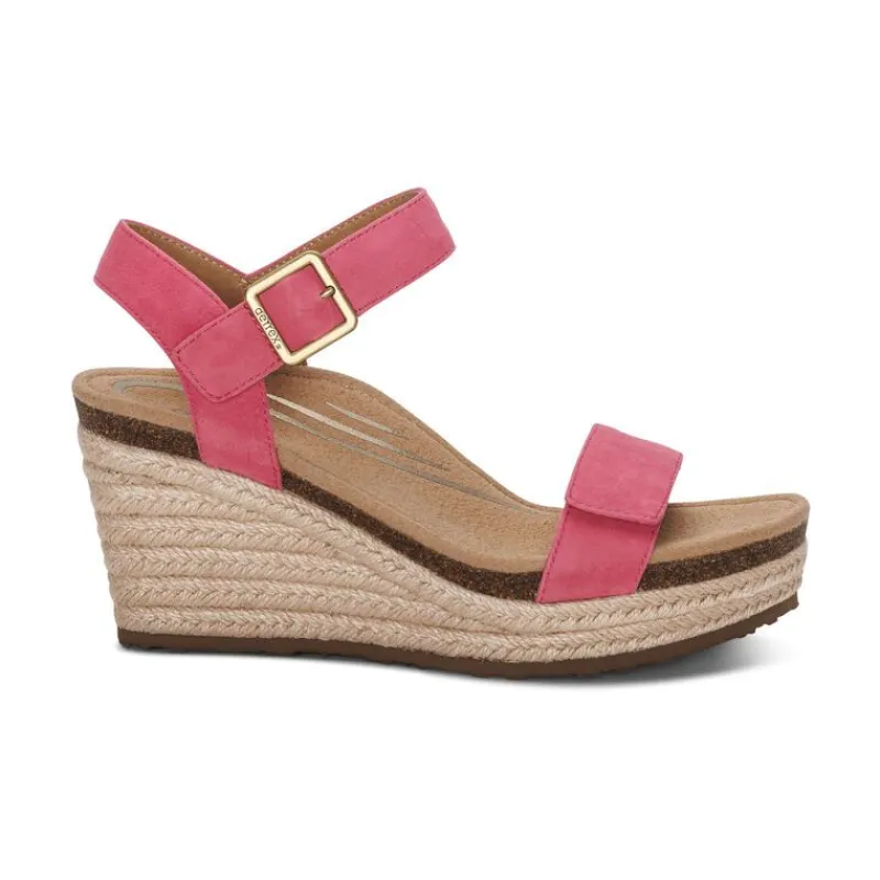 Aetrex Sydney Quarter Strap Espadrille Wedge