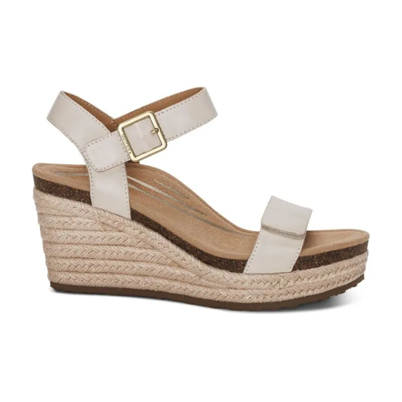 Aetrex Sydney Quarter Strap Espadrille Wedge