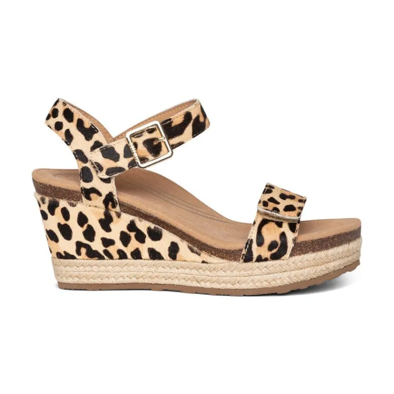 Aetrex Sydney Quarter Strap Espadrille Wedge
