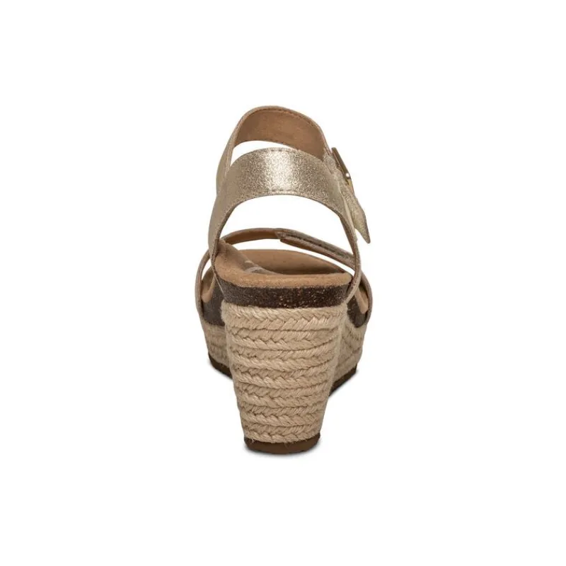 Aetrex Sydney Quarter Strap Espadrille Wedge