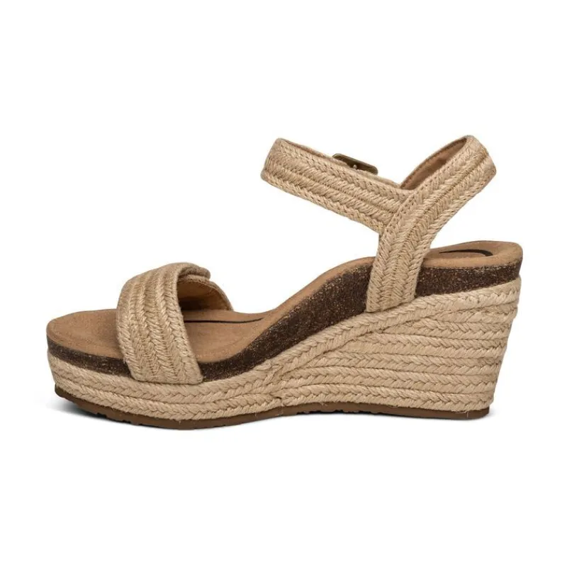 Aetrex Sydney Quarter Strap Espadrille Wedge