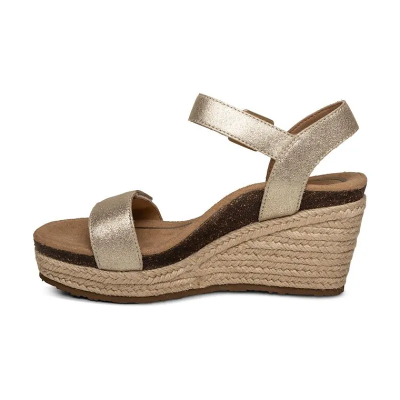 Aetrex Sydney Quarter Strap Espadrille Wedge