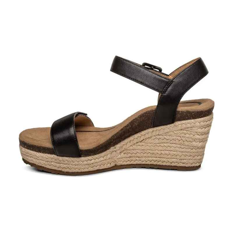 Aetrex Sydney Quarter Strap Espadrille Wedge