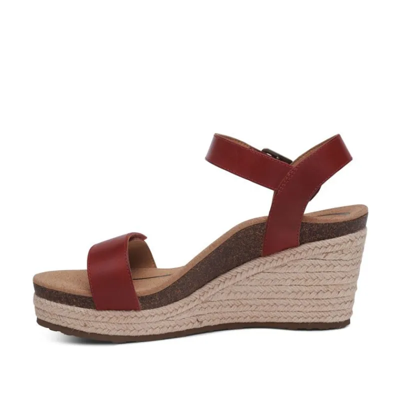 Aetrex Sydney Quarter Strap Espadrille Wedge