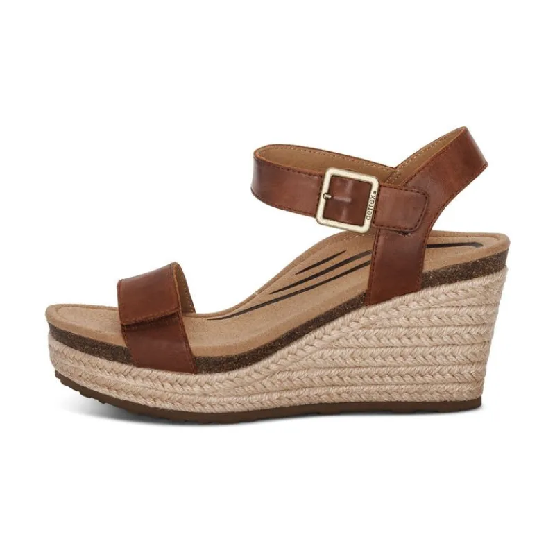 Aetrex Sydney Quarter Strap Espadrille Wedge