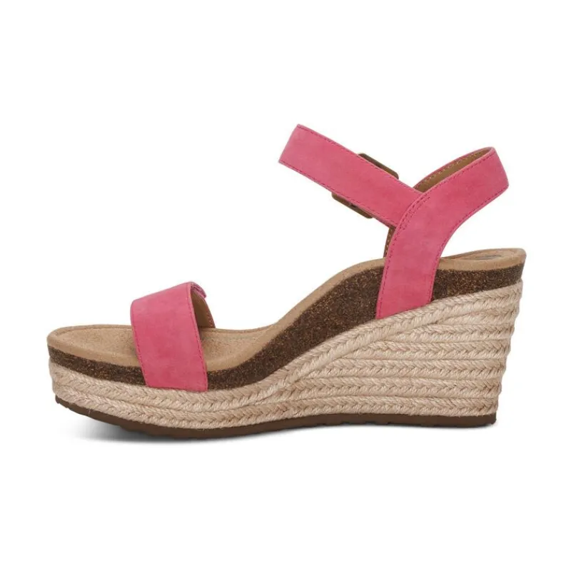 Aetrex Sydney Quarter Strap Espadrille Wedge