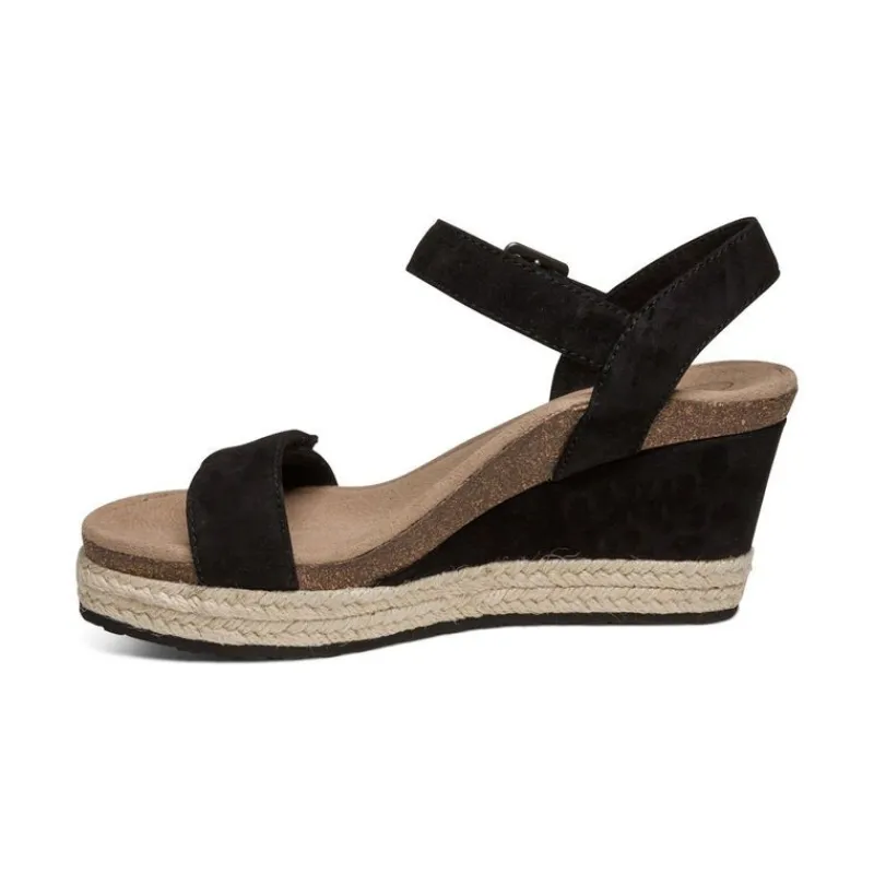 Aetrex Sydney Quarter Strap Espadrille Wedge
