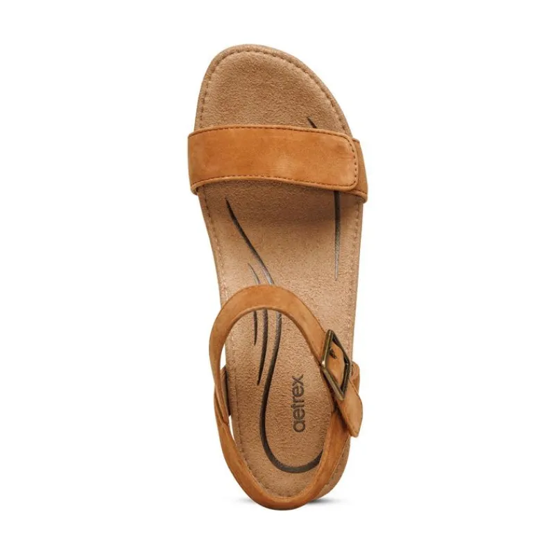 Aetrex Sydney Quarter Strap Espadrille Wedge