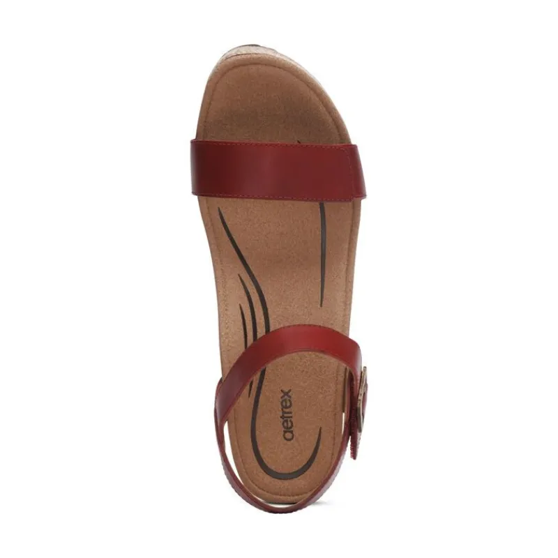 Aetrex Sydney Quarter Strap Espadrille Wedge