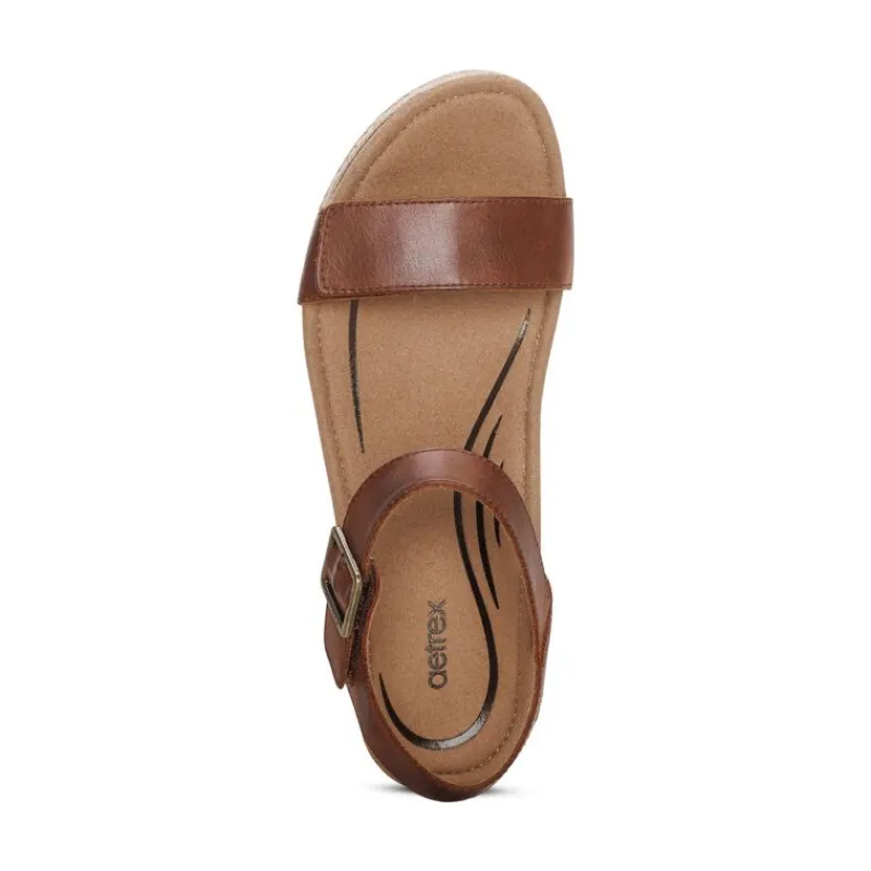 Aetrex Sydney Quarter Strap Espadrille Wedge