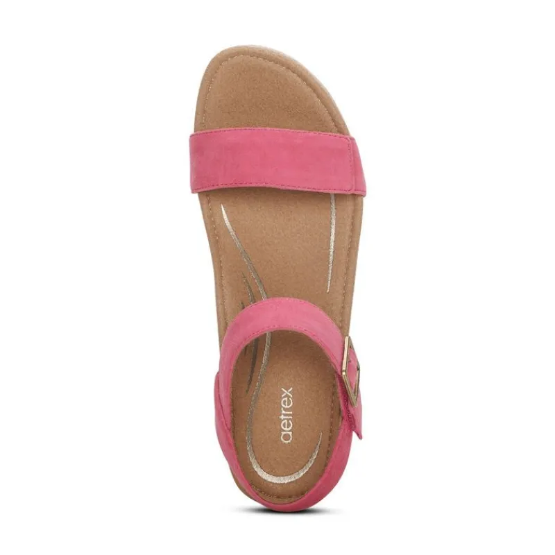 Aetrex Sydney Quarter Strap Espadrille Wedge