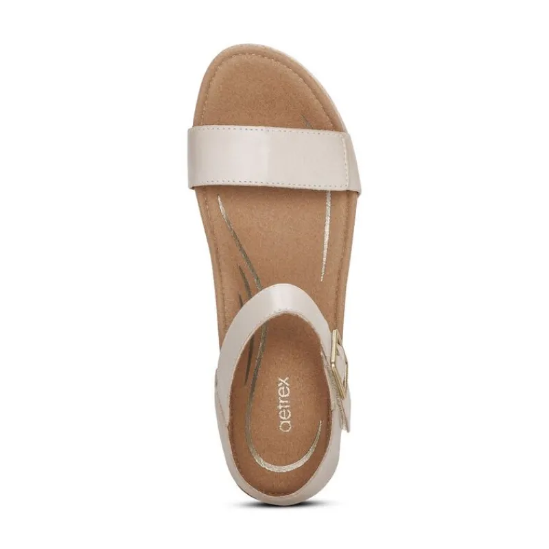 Aetrex Sydney Quarter Strap Espadrille Wedge