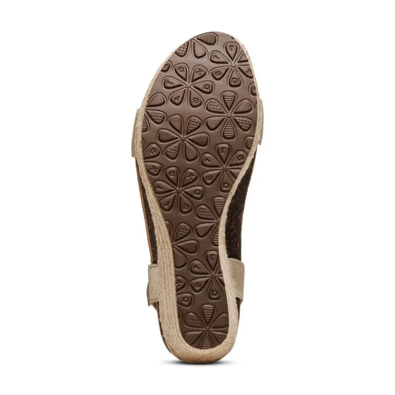 Aetrex Sydney Quarter Strap Espadrille Wedge