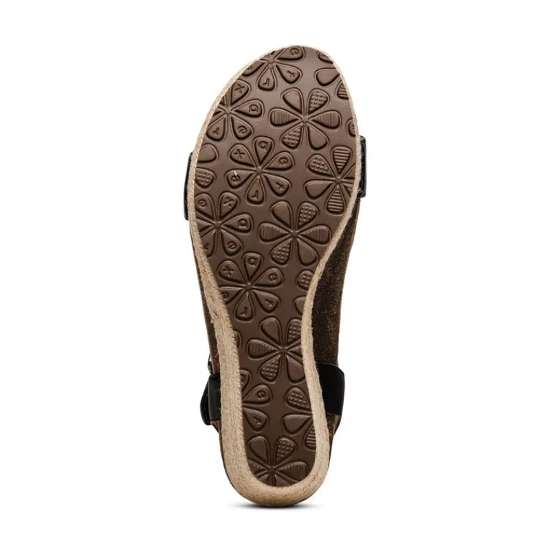 Aetrex Sydney Quarter Strap Espadrille Wedge