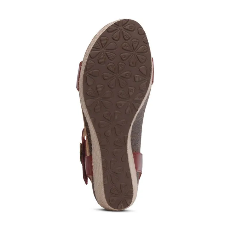 Aetrex Sydney Quarter Strap Espadrille Wedge