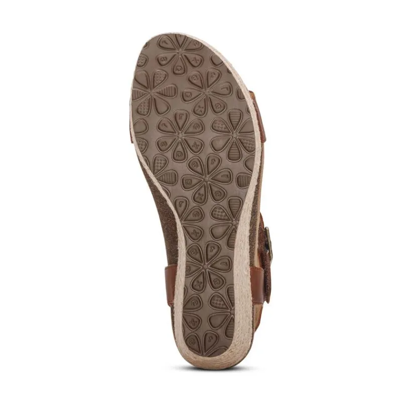 Aetrex Sydney Quarter Strap Espadrille Wedge