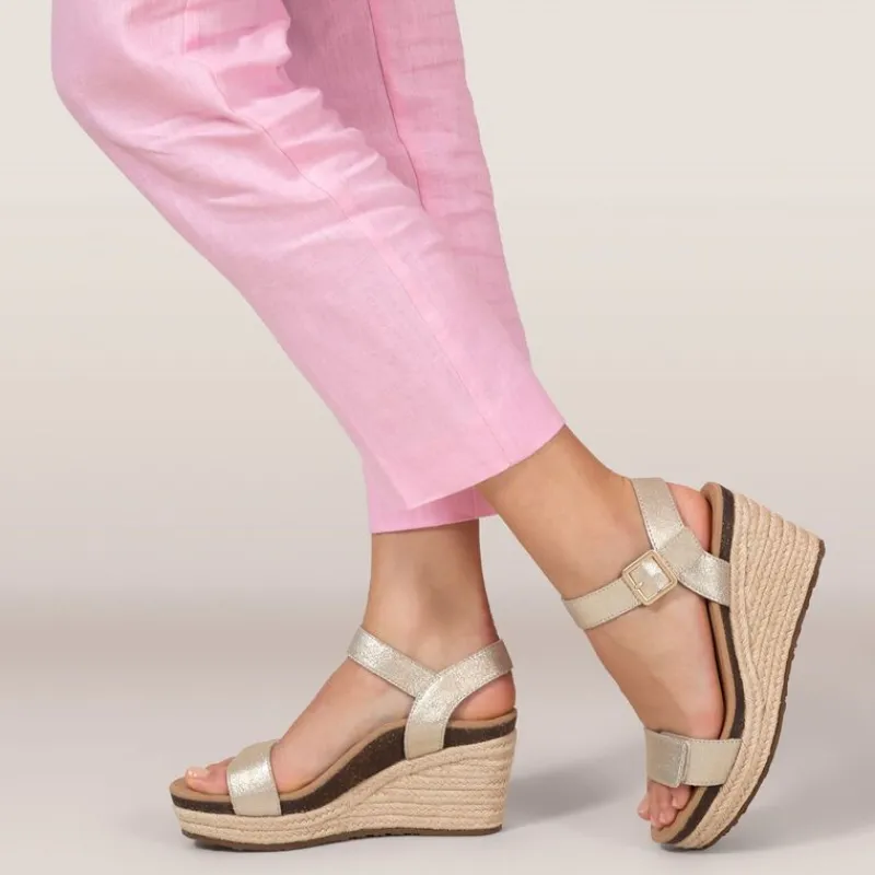 Aetrex Sydney Quarter Strap Espadrille Wedge