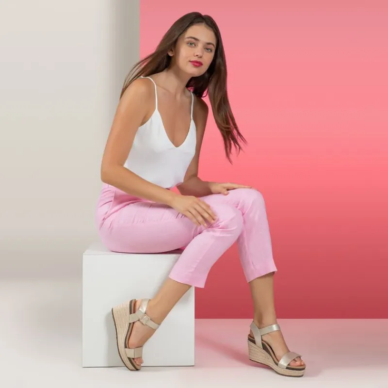 Aetrex Sydney Quarter Strap Espadrille Wedge