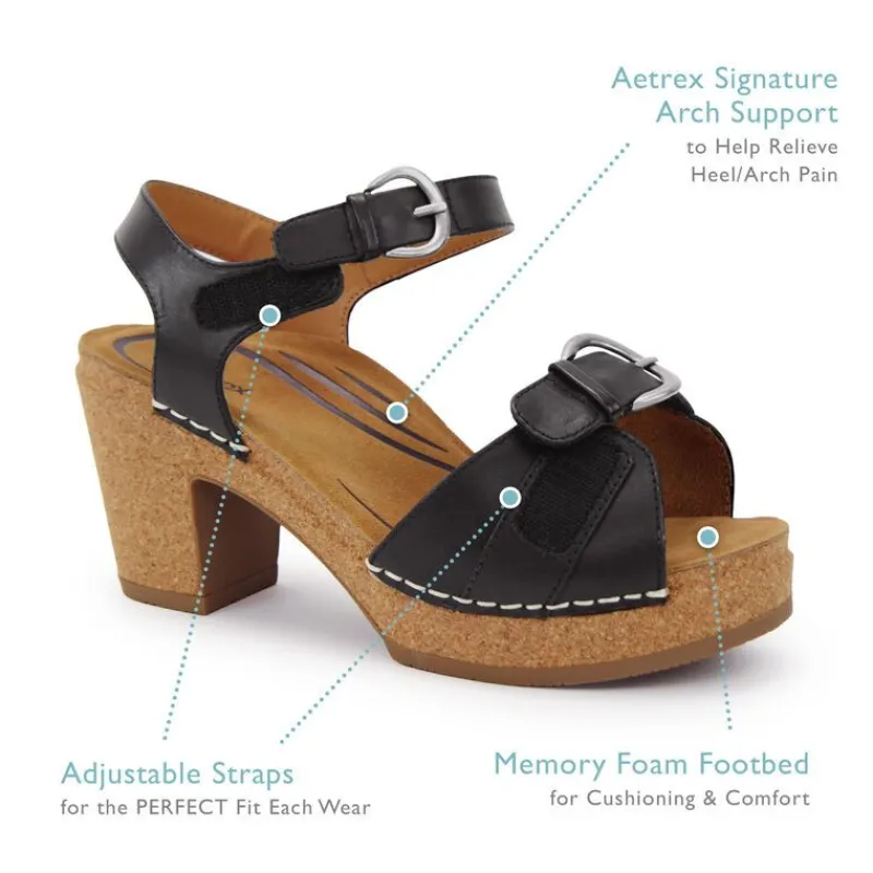 Aetrex Tory Open Toe Heels